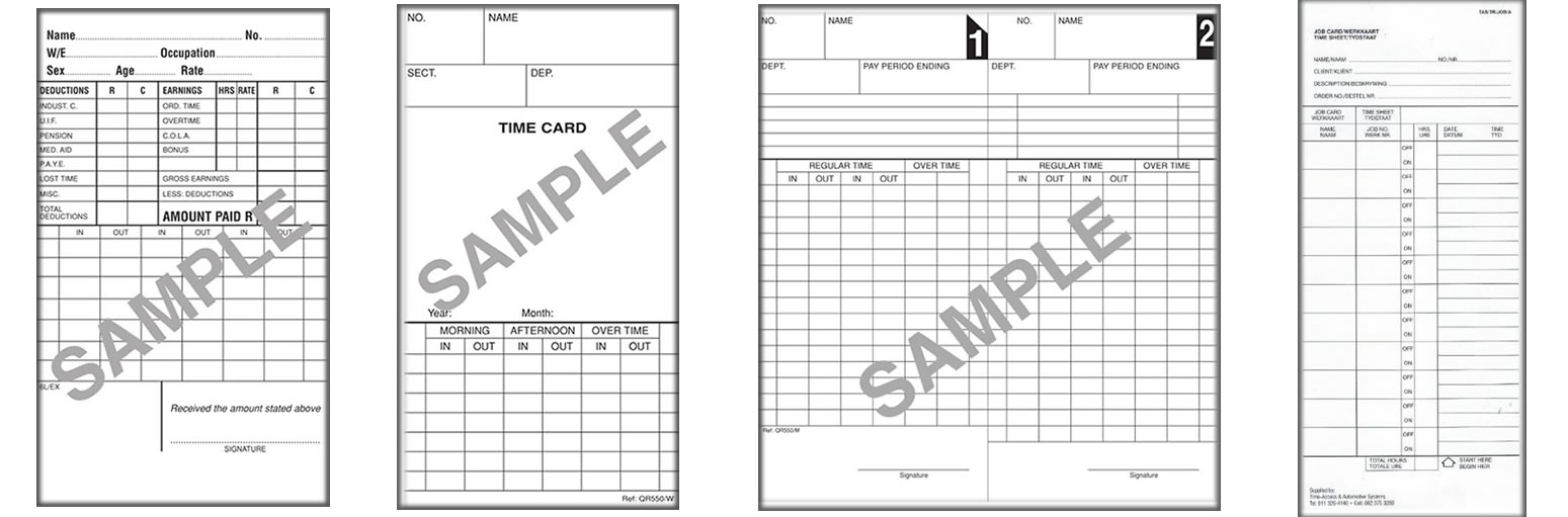 Clocking Systems Clock Cards